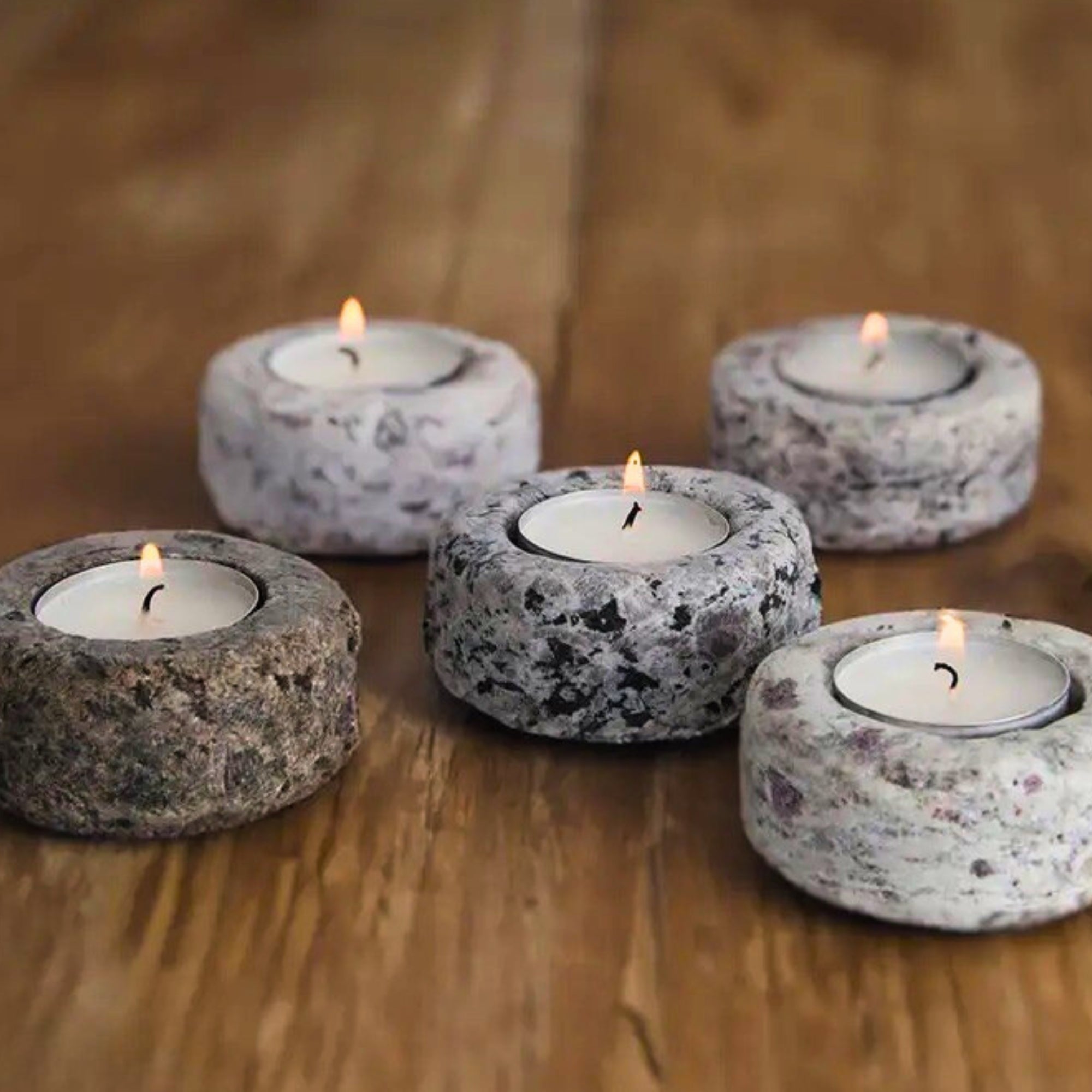 Reclaimed Granite Tealight Holders