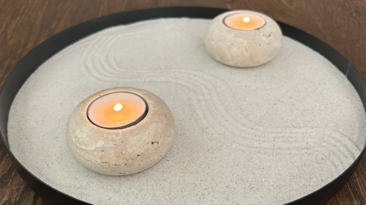 Travertine Stone Tealight Holder
