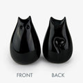 Love Cats glass cat in Black, front and back